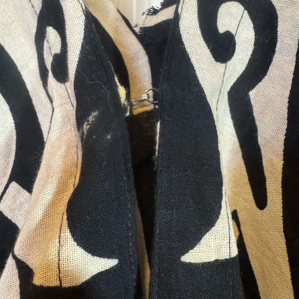 Boho Wide Leg Jumpsuit One Size Black White Flowy Festival‎ - Picture 6 of 6